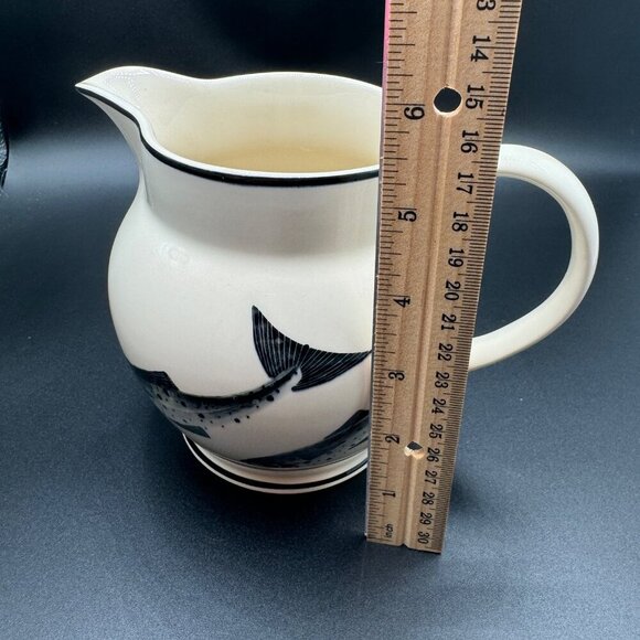 Unique handpainted Emma Bridgewater Black Salmon Jug pitcher rare hard to find - Picture 11 of 13